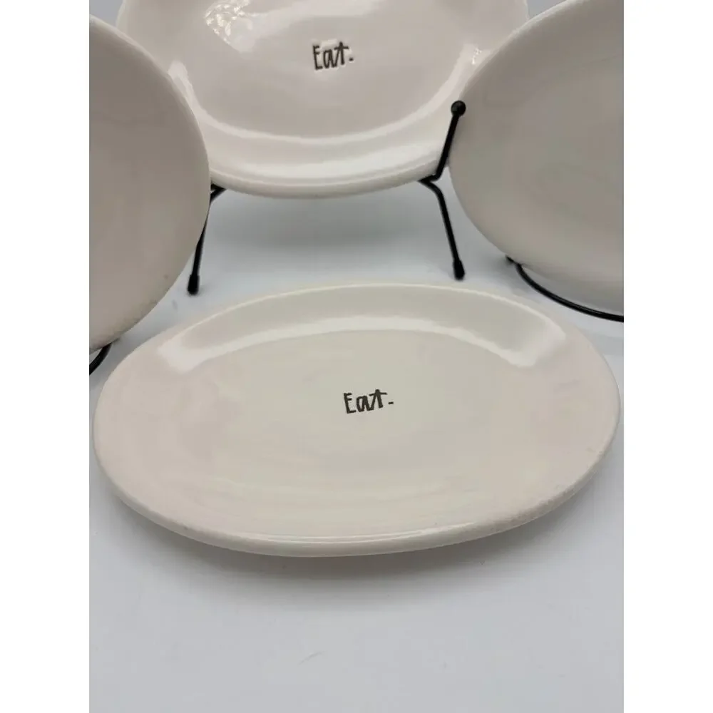 Rae Dunn Oval Snack Plates 8